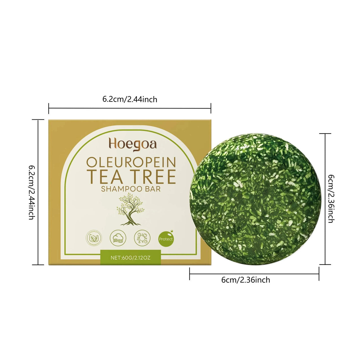 HOEGOA Oleuropein & Tea Tree Dandruff Removal Shampoo Bar