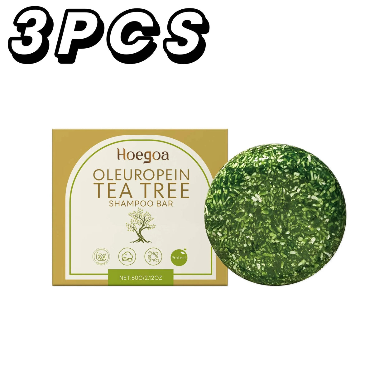 HOEGOA Oleuropein & Tea Tree Dandruff Removal Shampoo Bar