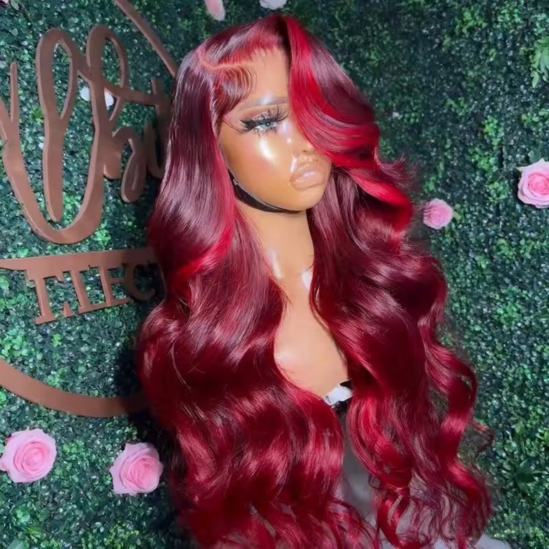 13x4 HD Burgundy Lace Front Human Hair