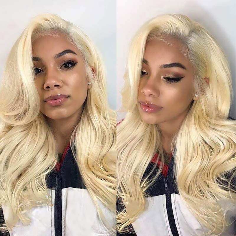 13x4 Lace Front Human Hair Wigs 613 Body Wave Density