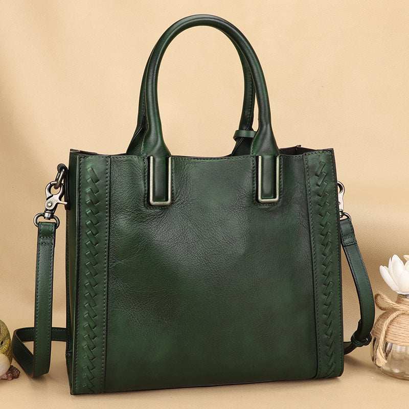 Hand-Woven Full-Grain Leather Shoulder Bag