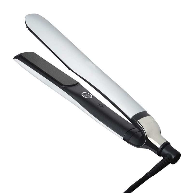 Ceramic Hair Straightener with sleek black and silver casing, ceramic plates, rounded edges and swivel cord