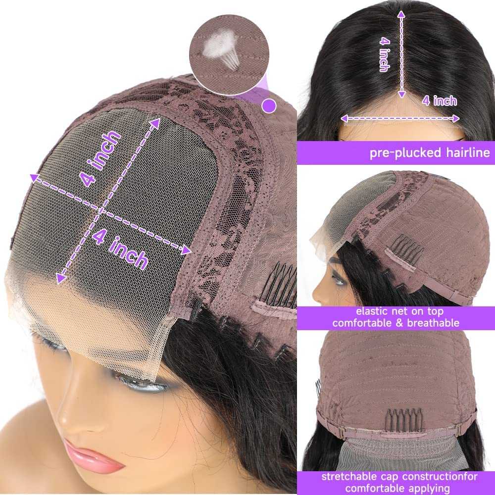 P4/27 Highlight Straight wig showing a 4x4 transparent lace closure, pre-plucked hairline and adjustable breathable cap