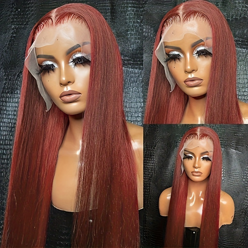 13x4 HD Lace Front Wig 8-16 Inch - Reddish Brown Straight
