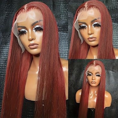 13x4 HD Lace Front Wig 8-16 Inch - Reddish Brown Straight