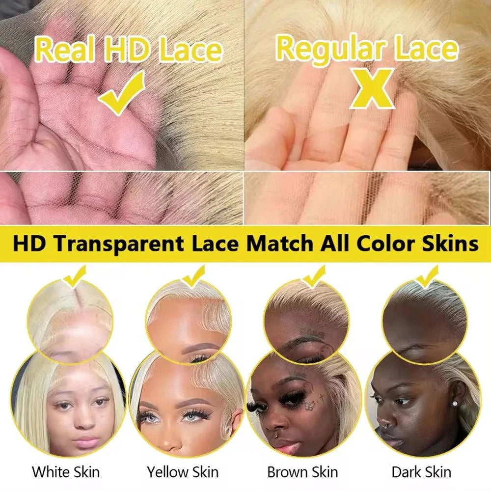 613 Blonde Body Wave Lace Frontal Human Hair Wig