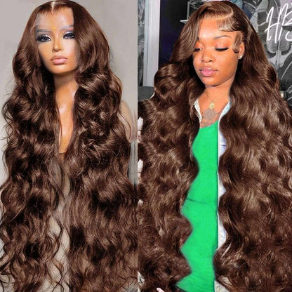 Chocolate Brown 13x4 Lace Front Human Hair Wig