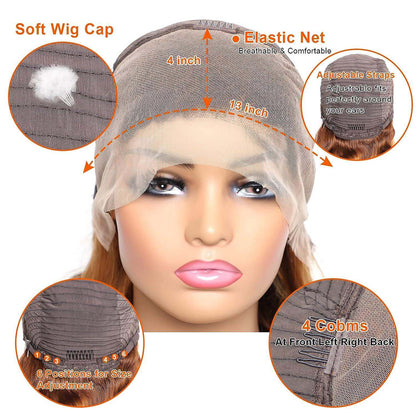 P4 27 13x4 Lace Front Human Hair Wig