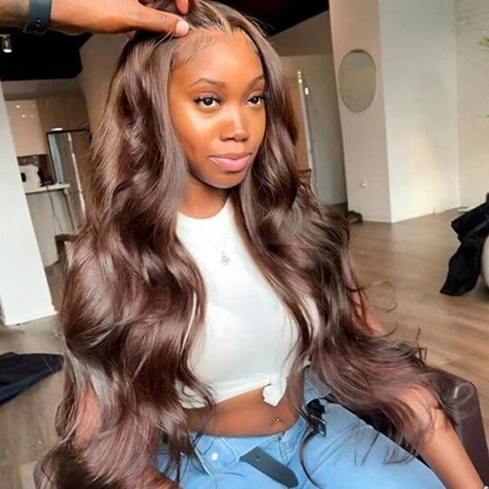 4x4 Lace Closure Wig 22-24 Inch - Brown Body Wave