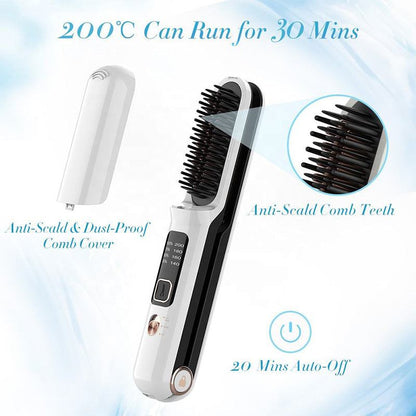 Wireless Professional Hair Straightener &amp; Comb