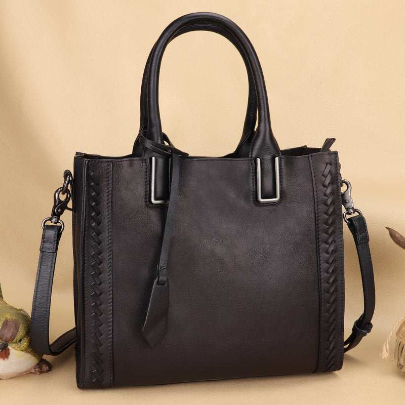 Hand-Woven Full-Grain Leather Shoulder Bag