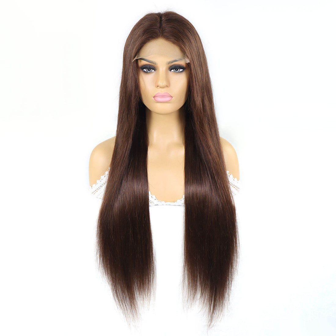4x4 Lace Closure Wig 16-24 Inch - Chocolate Brown Straight