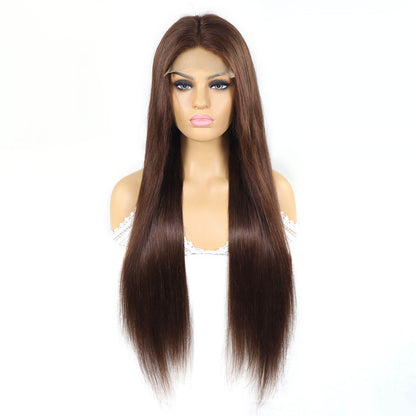 4x4 Lace Closure Wig 16-24 Inch - Chocolate Brown Straight
