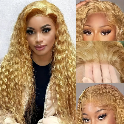 34-38 Inch Honey Blonde Human Hair Wig Lace Front Wig