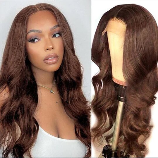 4x4 Lace Closure Wig 22-24 Inch - Brown Body Wave