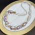 Baroque Cultured Pearl Necklace with mixed white and lavender freshwater pearls, irregular shapes and gold clasp