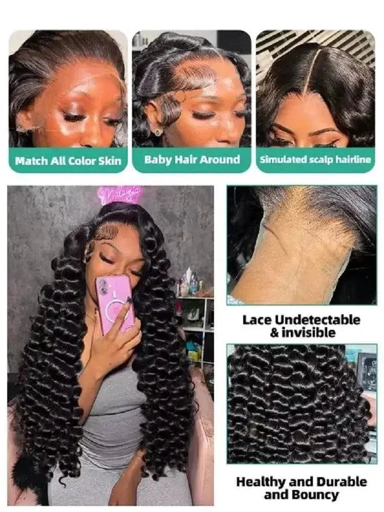 13x6 HD 38-42 Inch Loose Deep Wave Curly 