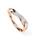 Elements Gold Pavé Diamond twist ring in rose and white gold with a sparkling pavé diamond band