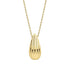 Elements Gold teardrop necklace in polished 9ct yellow gold with a vertically ridged, sculptural pendant