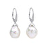 Elements Gold white gold drop earrings with oversized lustrous baroque pearls and sparkling pavé-set topaz accents