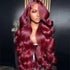 High-Definition Burgundy 13x6 Human Hair Lace Wig