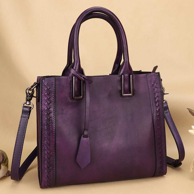Hand-Woven Full-Grain Leather Shoulder Bag