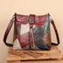 Full-Grain Leather Bucket Bag in multicolour textured leather with patchwork panels, flap closure and long front tassel
