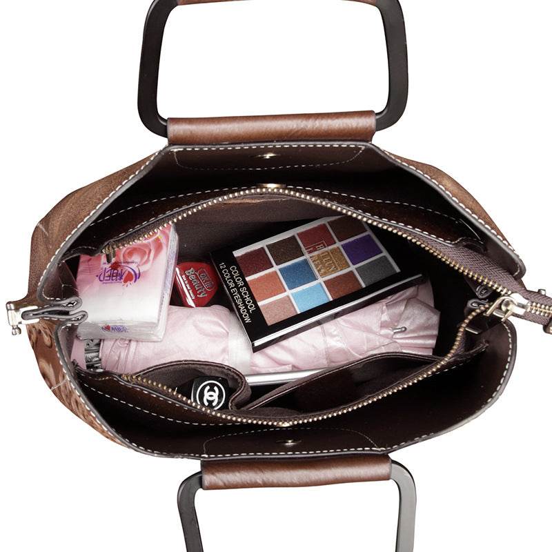 Red Cowhide Leather Doctor Bag with structured frame opening, twin handles, zip closure and spacious lined interior