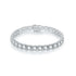Tennis Bracelet in silver-tone electroplated alloy with a continuous row of square-set clear stones