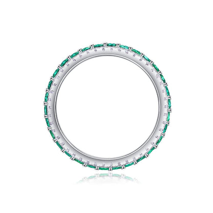 Three-Row Pavé Eternity Ring in Platinum-Plated Sterling Silver